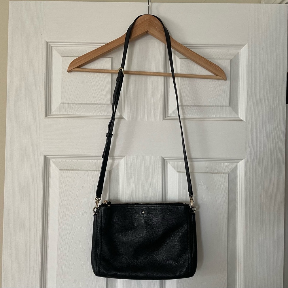 Kate Spade Black Pebbled Leather Crossbody Bag Purse
